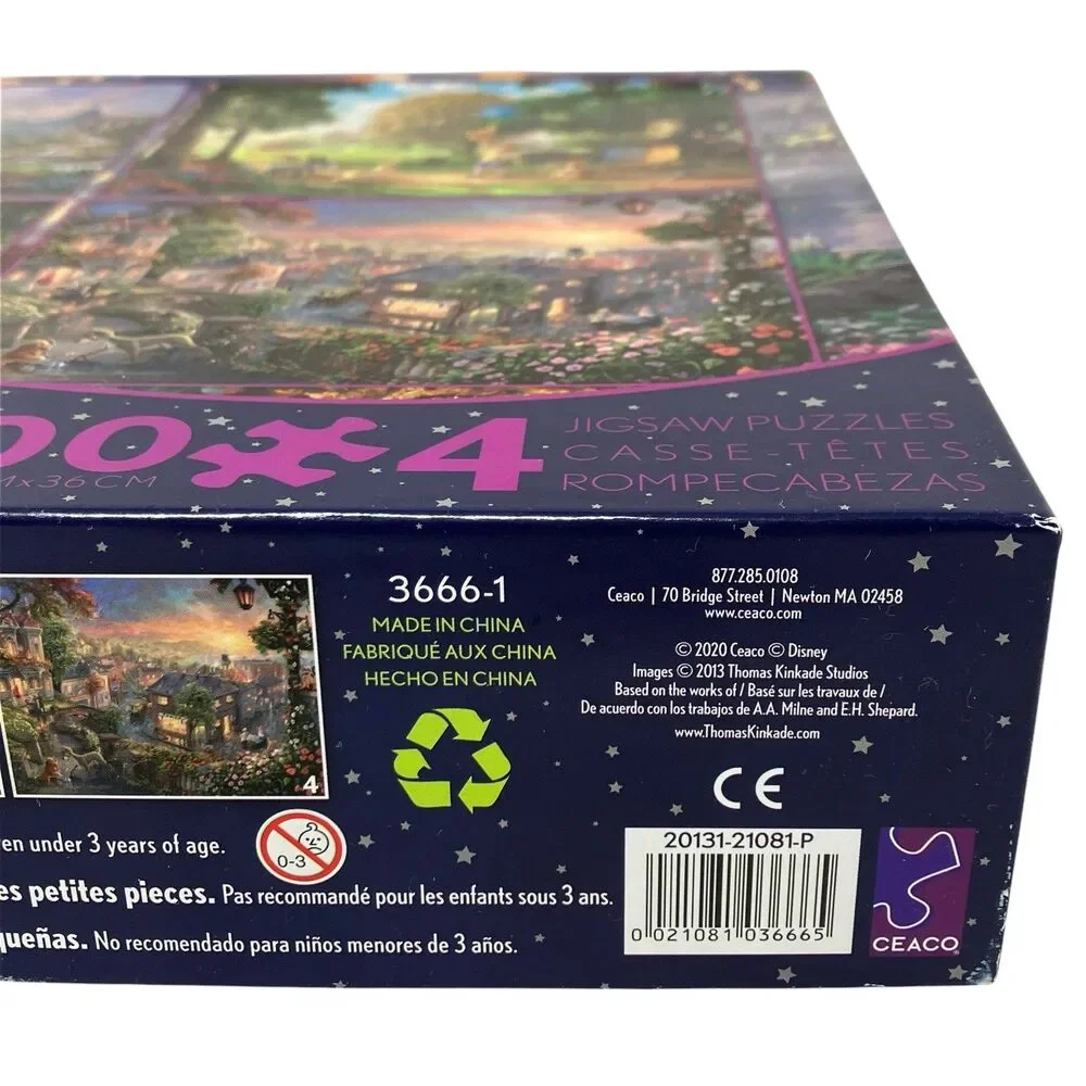 Disney Fantasia Puzzle Set Thomas Kinkade 4 Pack 500 Piece Jigsaw Pooh Ceaco